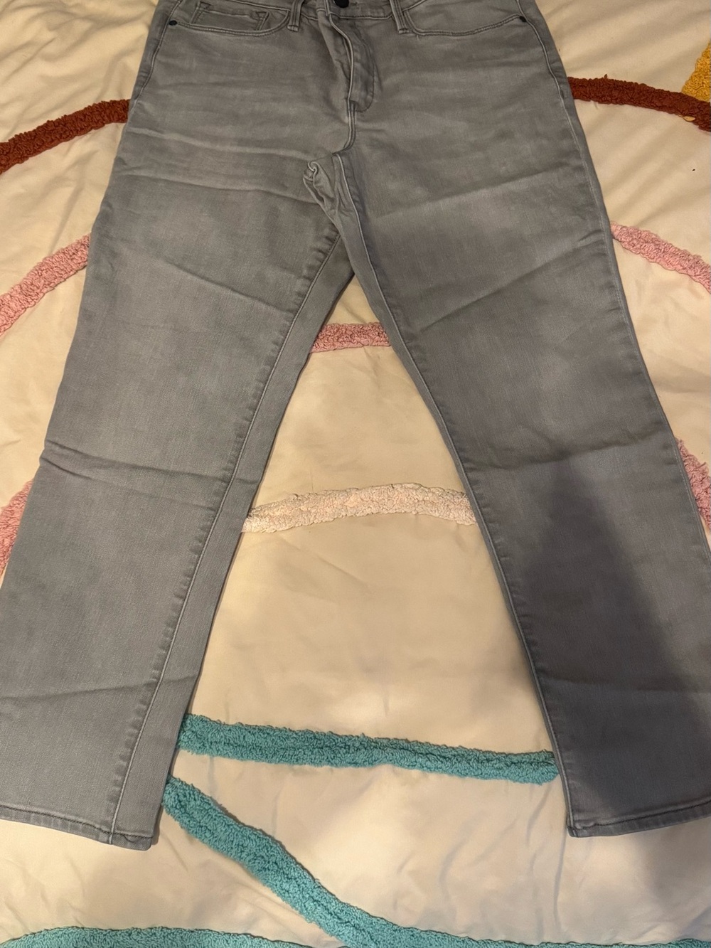 Athleta Straight-Leg Jeans — Light Gray Wash